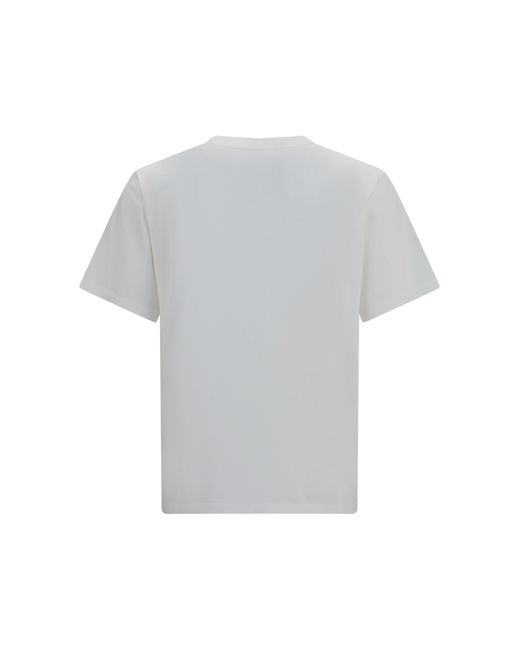 MM6 by Maison Margiela Gray Central-Print T-Shirt Cotton T-Shirts