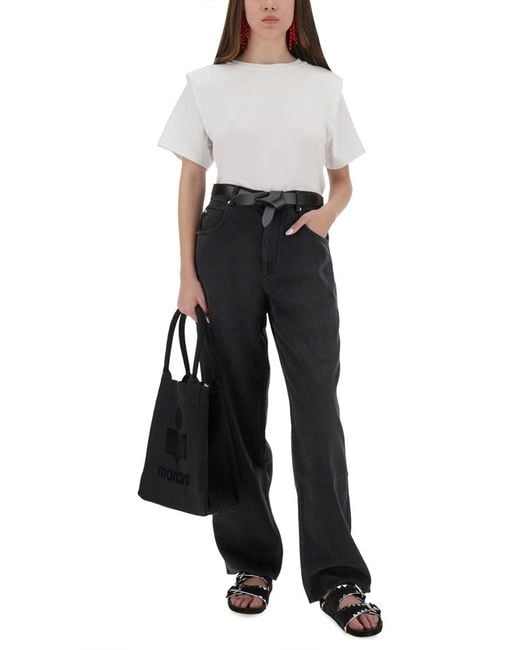 Isabel Marant White Cotton T-Shirt With Straight Rim T-Shirts