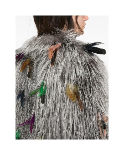 DE SANTIS Gray Fur Coat
