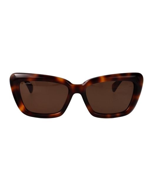 Max Mara Brown Mm0171 52E Acetate Sunglasses