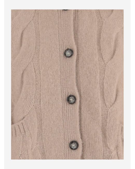 Allude Natural Cardigan Cashmere And Silk