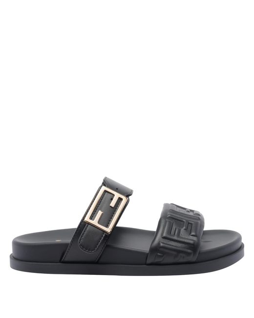 Fendi Black Feel Sandals