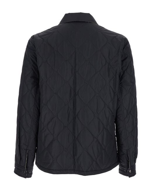 Burberry Black Quilted Jacket With Reversible Design for men