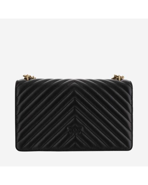 Pinko Black Shoulder Bag Love One Classic Leather
