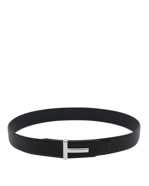 Tom Ford Black Belts Calf Leather for men