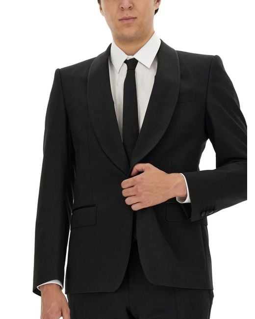 Dolce & Gabbana Black Tailored Jacket Virgin Wool for men