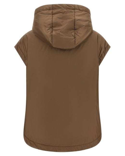 Max Mara Brown Polyester Sleeveless Jacket Clothing