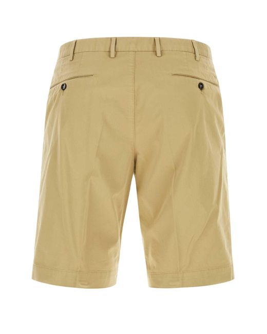 PT Torino Natural Camel Stretch Cotton Bermuda Shorts for men