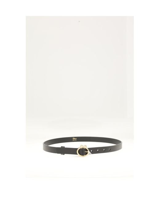 Dior White Belt Medallion Calf Leather (Bos Taurus)