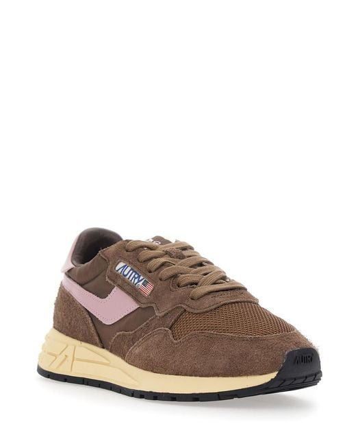 Autry Brown Sneakers Leather Nylon Trainers