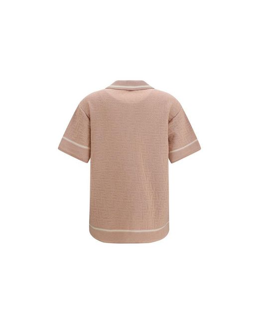 Fendi Pink Multicolor Cotton Shortsleeve Shirt