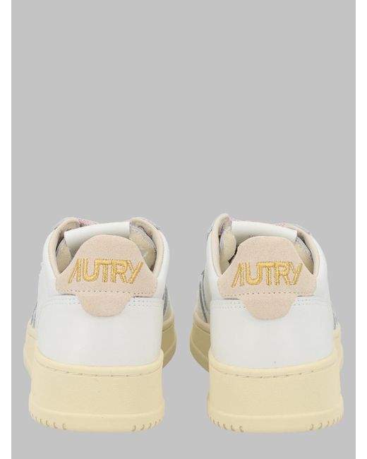 Autry White Medalist Low Leather Suede Sneakers