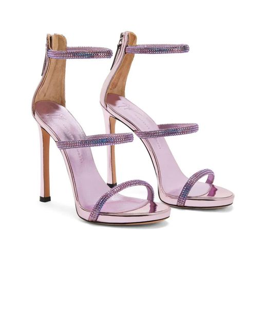 Giuseppe Zanotti Pink Leather Harmony Sandals