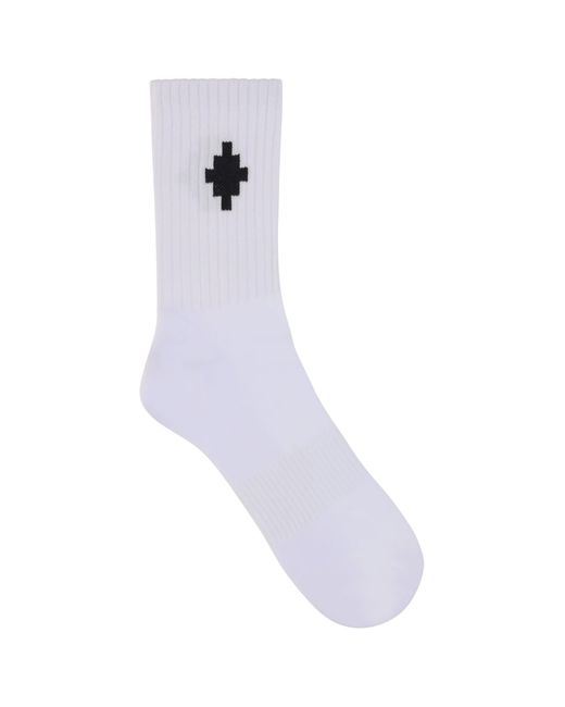 Marcelo Burlon White Short Socks for men