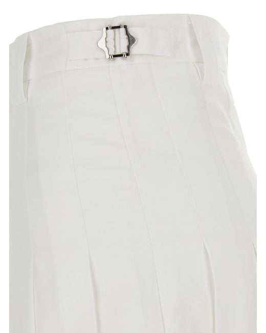 DUNST White Midi Pleats Skirt