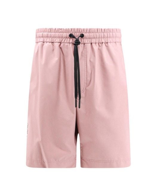 3 MONCLER GRENOBLE Pink Drawstring Bermuda Shorts