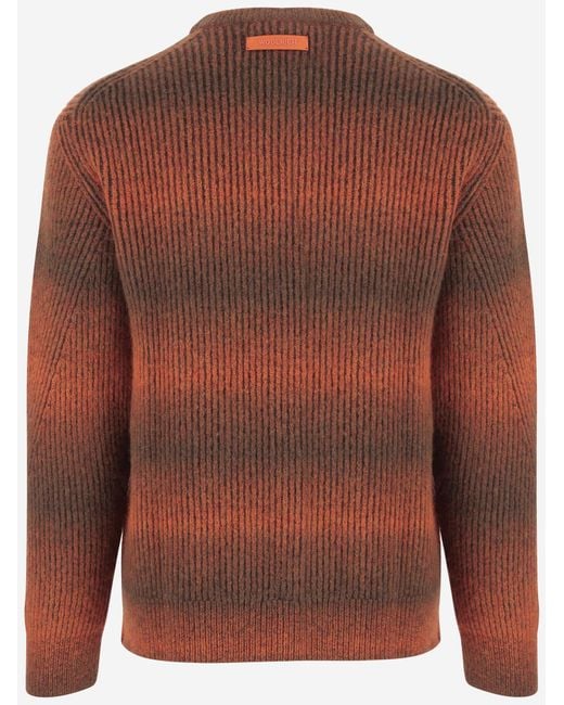 Woolrich Brown Mixed-Fiber Knit Sweater for men