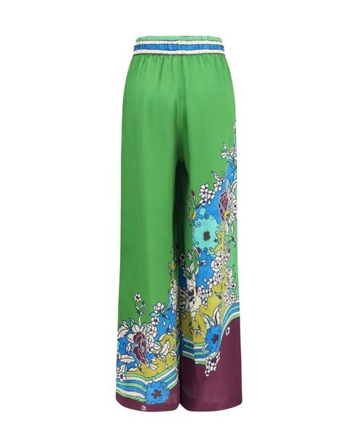 ALÉMAIS Green Nanci Silk Pants