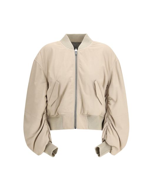 Rick Owens Gray Bomber Jacket Secchia Flight Lamb Leather
