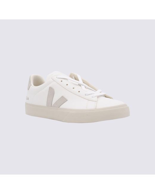 Veja Extra White And Beige Faux Leather Campo Sneakers for men