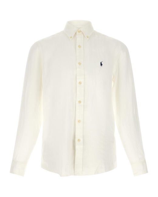 Polo Ralph Lauren Linen Shirt in White for Men | Lyst UK