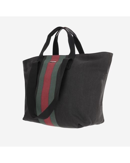 Gucci Black Shopping Bag Positano Canvas Cotton Shoulder for men