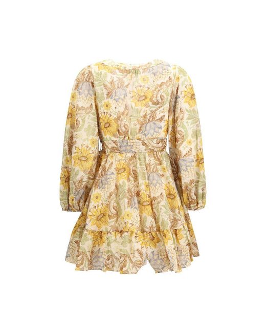 Zimmermann Natural Bicolor Cotton Casual Dress