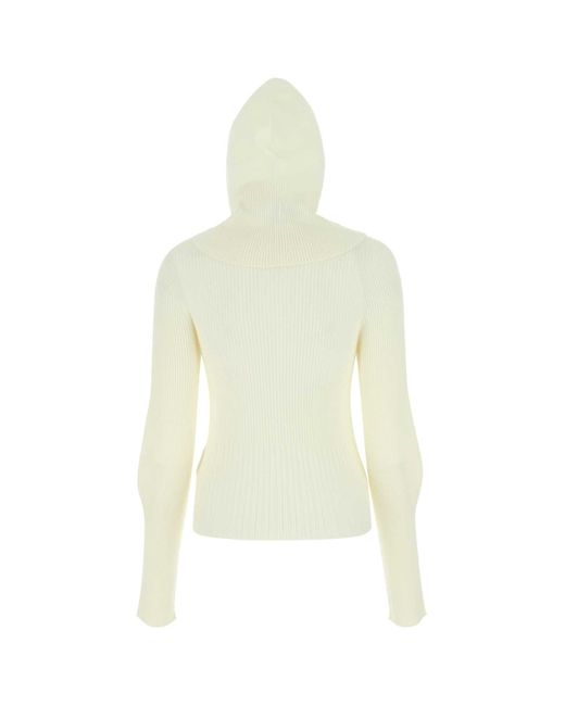 Low Classic White Ivory Wool Sweater
