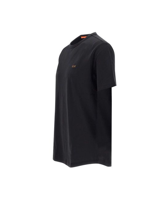 Sun 68 Black Solid Cotton T-Shirt for men