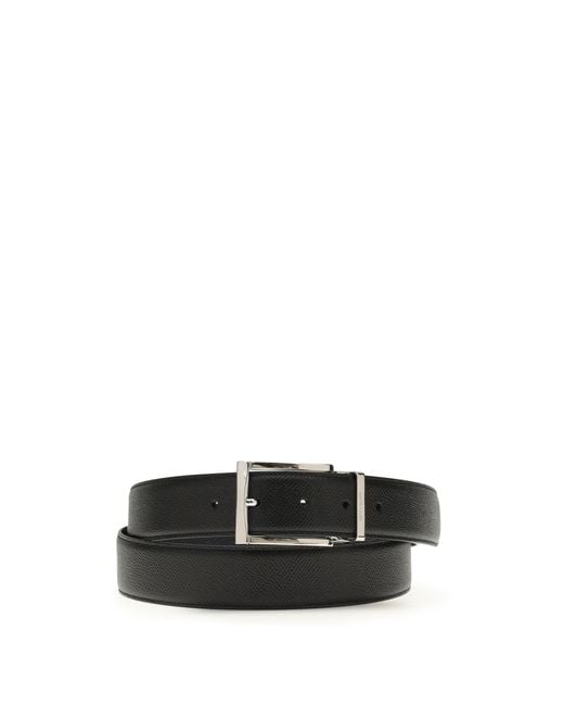 Ferragamo Black Reversible Belt Calf Leather Bos Taurus E Braces for men