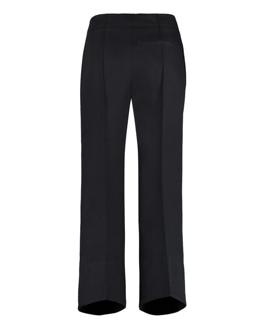 Bottega Veneta Blue High-Rise Cotton Trousers Straight
