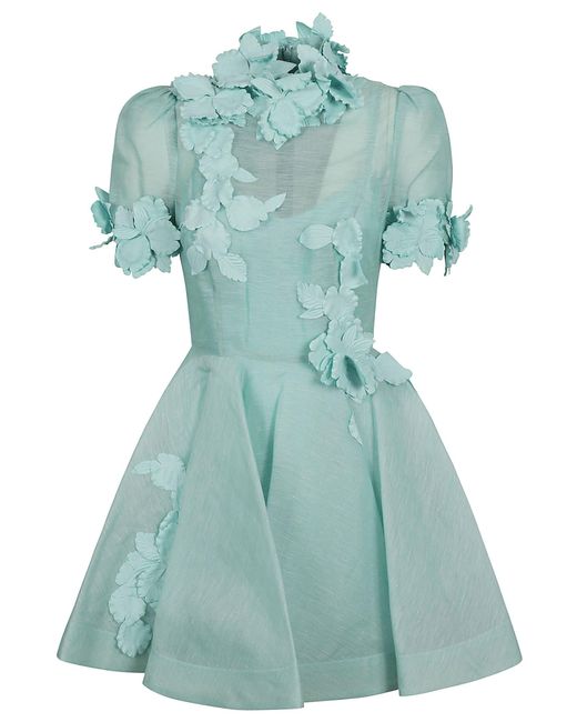 Zimmermann High Tide Off Flower Mini Dress in Green Lyst