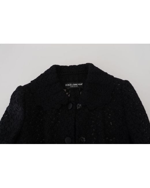 Dolce & Gabbana Black Elegant Wool Blend Button Down Jacket