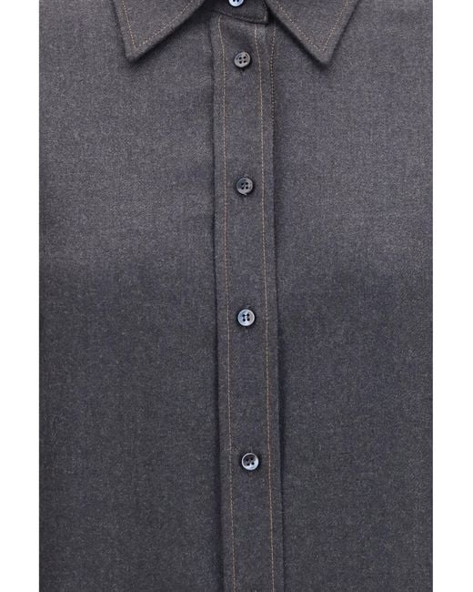 Brunello Cucinelli Gray Shirt Virgin Wool