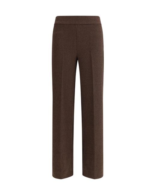 Avenue Montaigne Brown Bouclé Pants Polyester; Cotton; Elastane