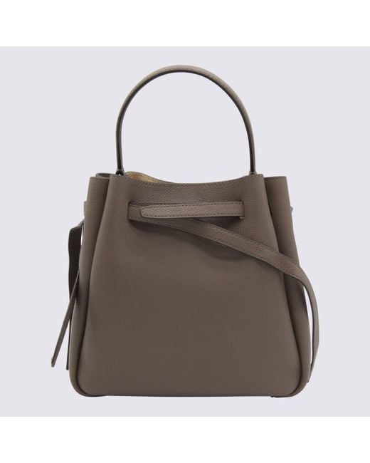 Tory Burch Gray Leather Romy Satchel