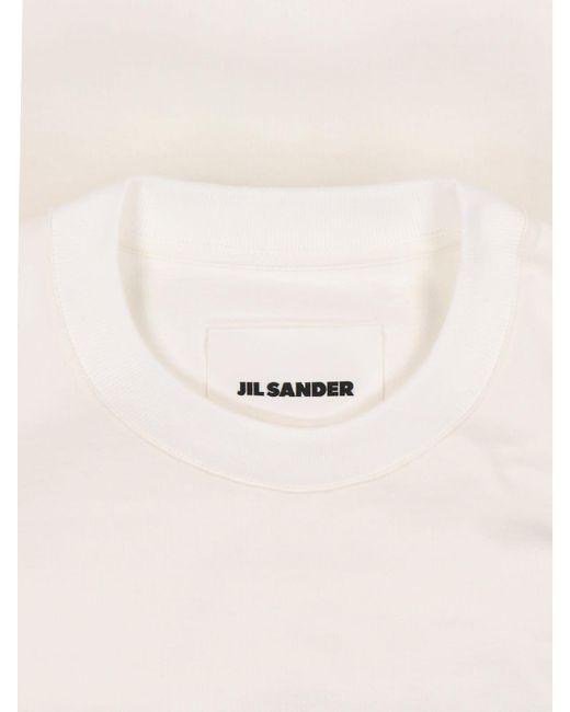 Jil Sander White Logo Sweater for men