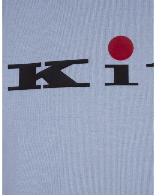 Kiton Blue Light Crew Neck Sweatshirt With Logo for men