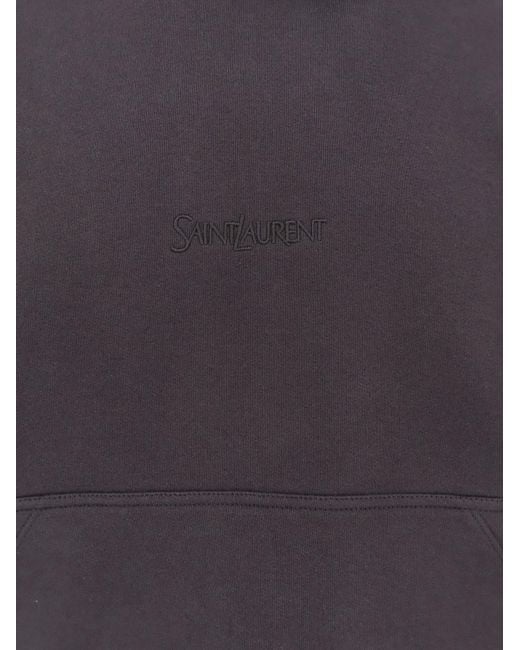 Saint Laurent Organic Cotton Sweatshirt With Frontal Logo