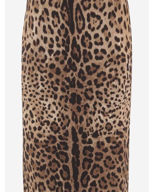 Dolce & Gabbana Natural Skirt Stretch Viscose Animal Print