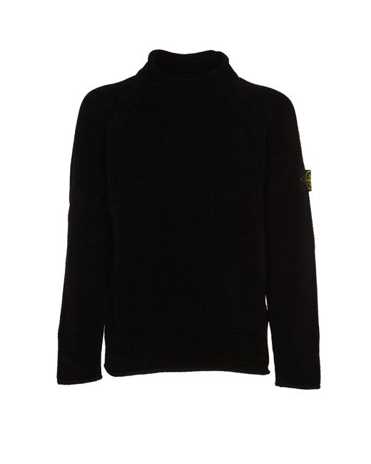 Stone Island Black Logo Sweater for men