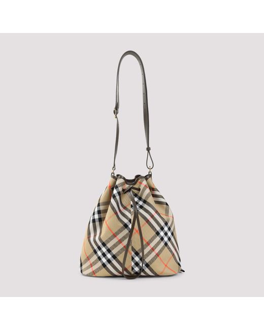 Burberry Multicolor Medium Drawstring Bucket Shoulder Bag Unica