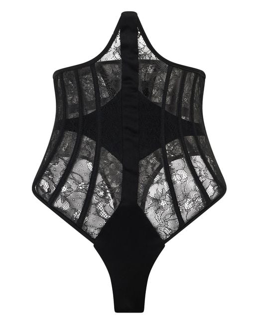 The Mannei Black Corset Body Lace — Cotton Tops