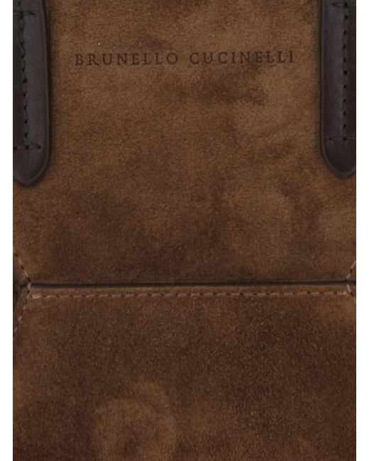 Brunello Cucinelli Brown Mini Bag Duo Suede Leather
