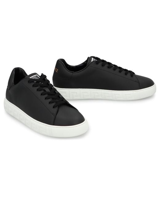 Versace Black Greca Low-Top Sneakers Nylon Trainers for men