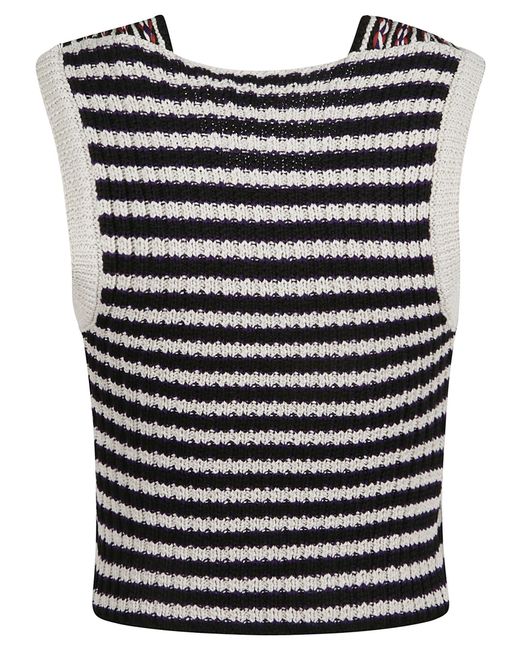 Lemaire Black Striped Knitted Sleeveless Sweater
