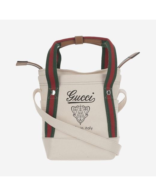 Gucci Natural Printed Fabric Bag Cotton Shoulder for men