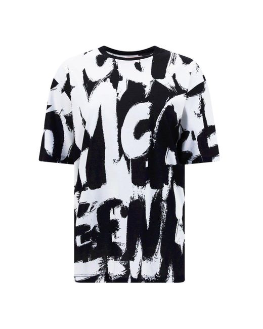 Alexander McQueen Black Graphic Printed Crewneck T-Shirt