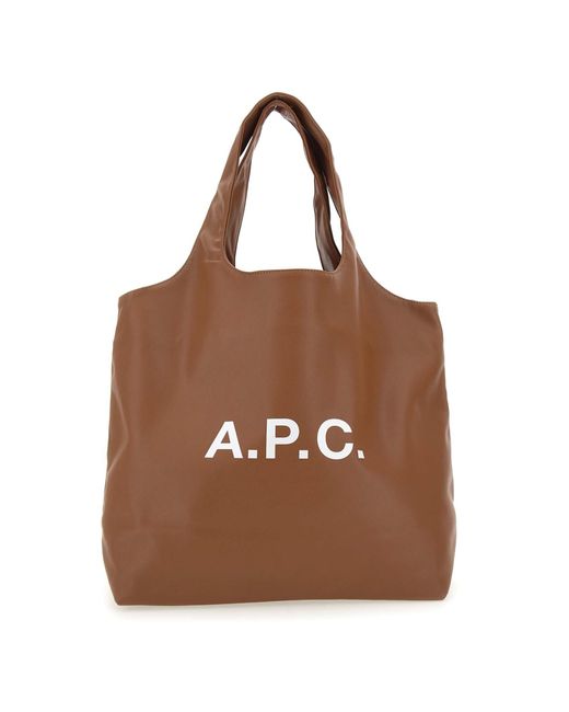 A.P.C. Tote Ninon Bag in Brown Lyst