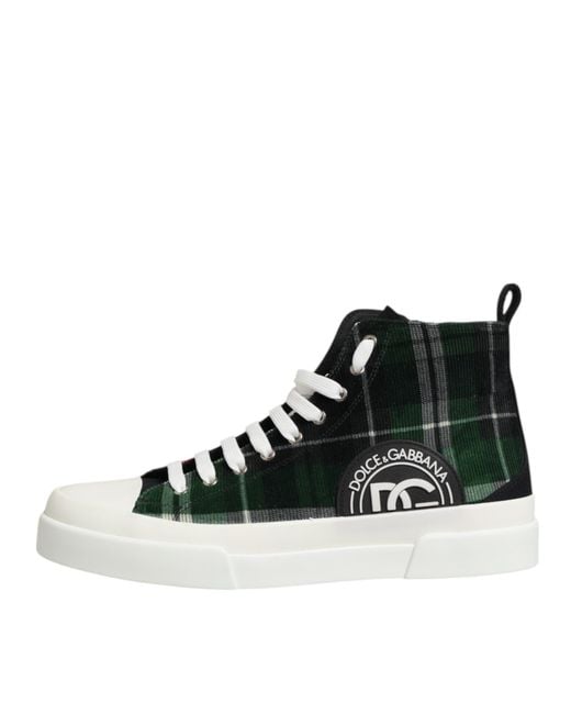 Dolce & Gabbana Multicolor Cotton High Top Sneakers Shoes Co+Wv+13Lf for men